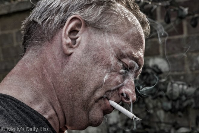 Picture of a man smoking vice