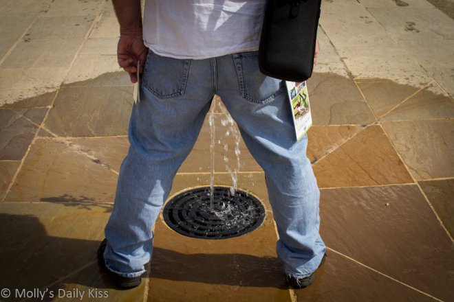 Me standing over a fountain for Identity