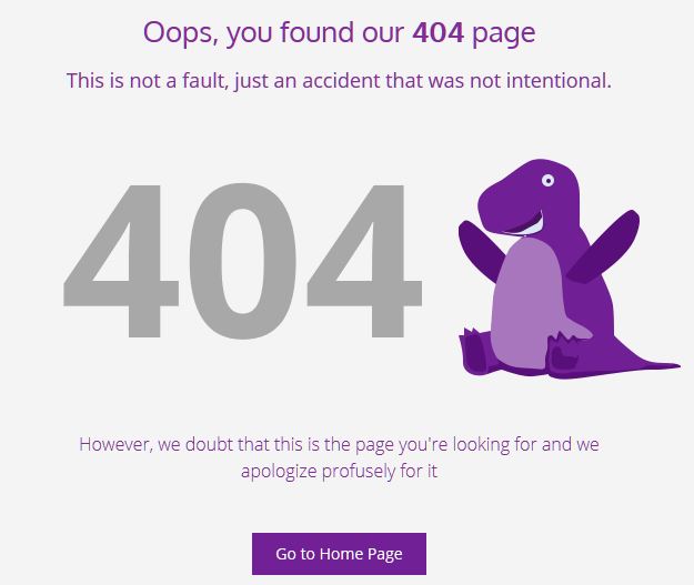 Image of a 404 page, be safe